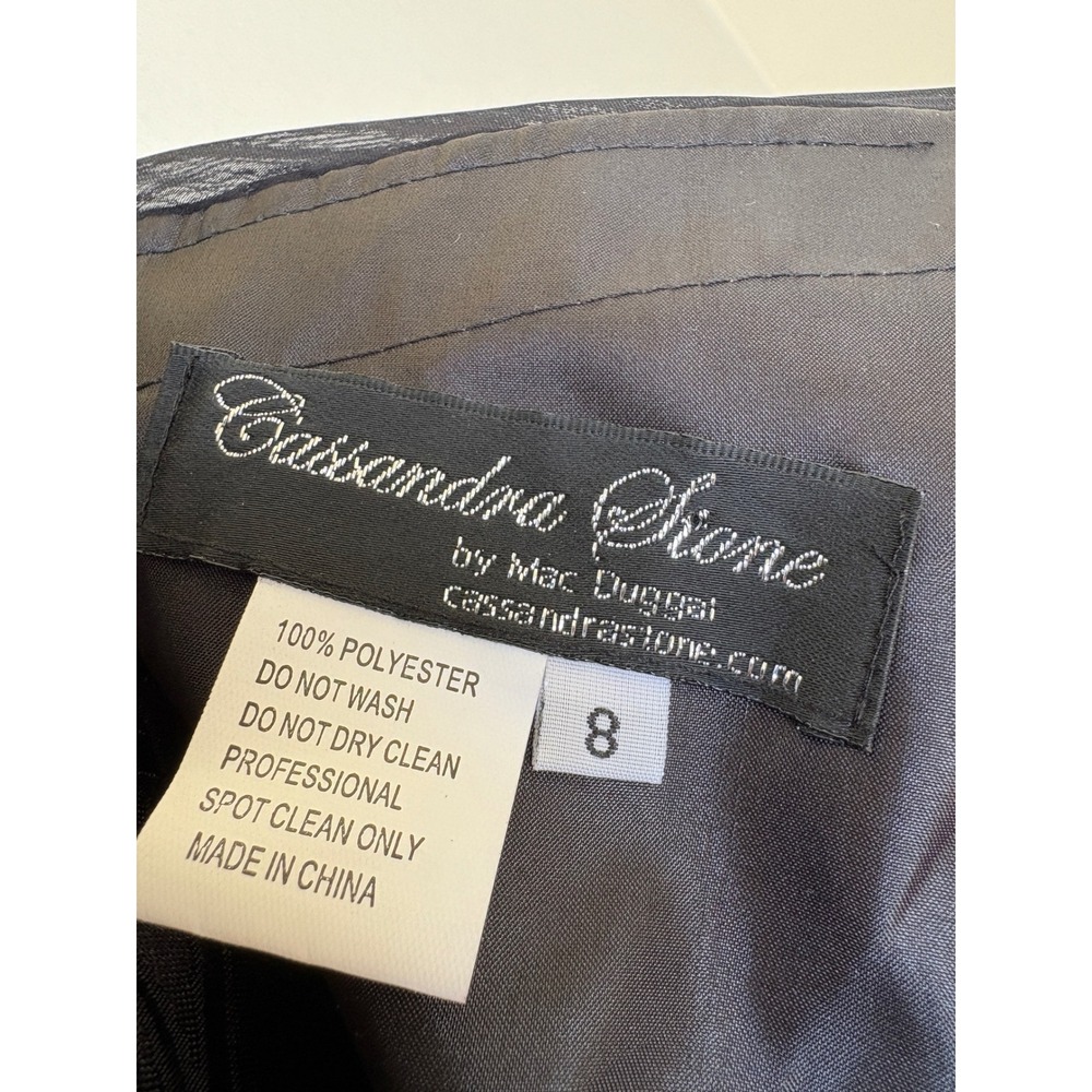 Cassandra Stone‎ Mac Duggal Black One Shoulder Sequin Cutout Gown Dress Size 8 - Picture 9 of 14